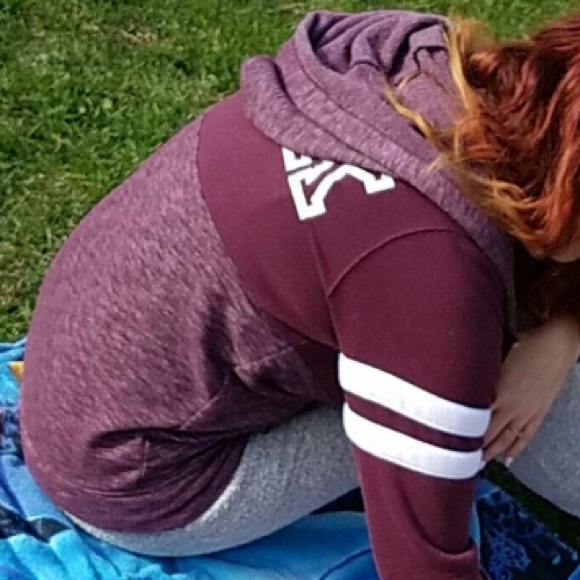 PINK Victoria's Secret Tops - Victoria's Secret PINK purple zip up hoodie, EUC